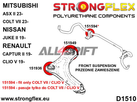 151936A Front arm front bush SPORT