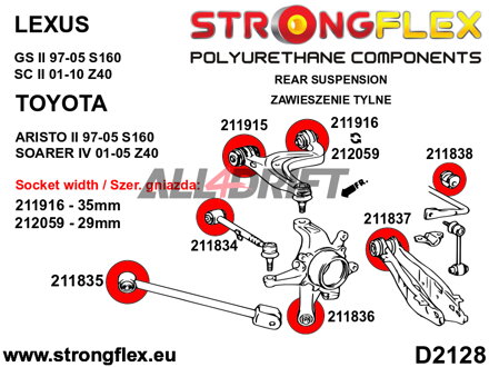211837B Rear lateral arm inner bush - Toyota I (99-05) XE10