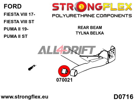 076169A Front suspension and rear beam bush kit SPORT Ford Fiesta / Puma