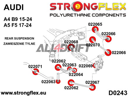 022070A Rear arm inner bush SPORT Audi A4 / A5