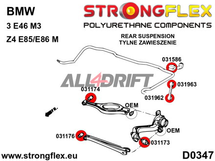 031962B Rear anti roll bar link to bar bush BMW E46 / Z4