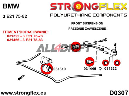 036098A Full suspension polyurethane bush kit SPORT - BMW I (75-82) E21