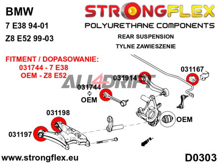 036090A Rear suspension bush kit SPORT BMW Z8