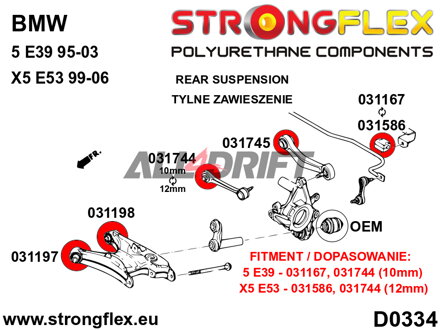 031744A Rear toe adjustment inner bush SPORT BMW