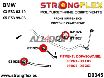 036246A Full suspension polyurethane bush kit SPORT BMW X3 E83