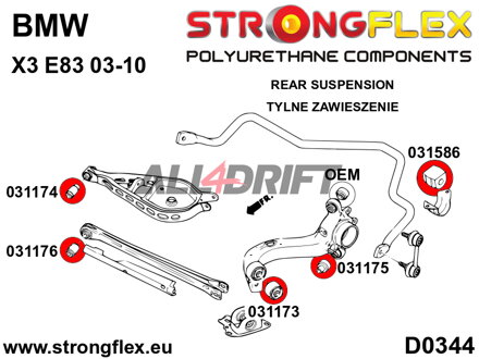 036246A Full suspension polyurethane bush kit SPORT BMW X3 E83