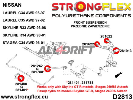 281401A Front anti roll bar mount GT-R SPORT - Nissan R32 (89-94) AWD