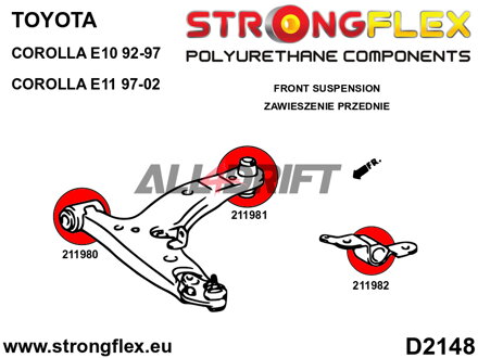 216285B Full suspension bush kit - Toyota E100 FWD