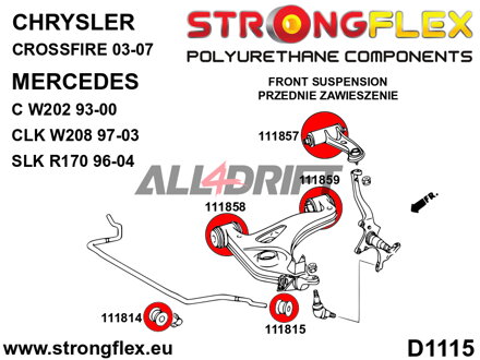 111858A Front lower arm bush – front / rear SPORT Chrysler / Mercedes