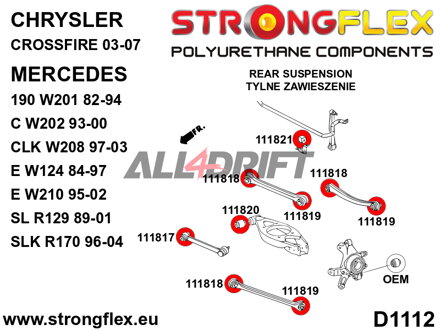 116244B Full suspension bush kit - Mercedes W210 4MATIC