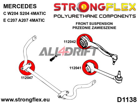 116271B Full suspension polyurethane bush kit - Mercedes W204 4MATIC