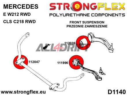 116275A Full suspension polyurethane bush kit SPORT - Mercedes W212 RWD