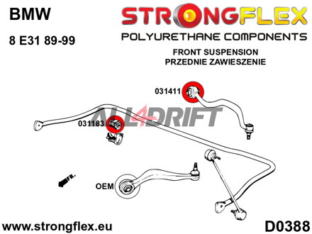 036085A Full suspension polyurethane bush kit SPORT BMW E31
