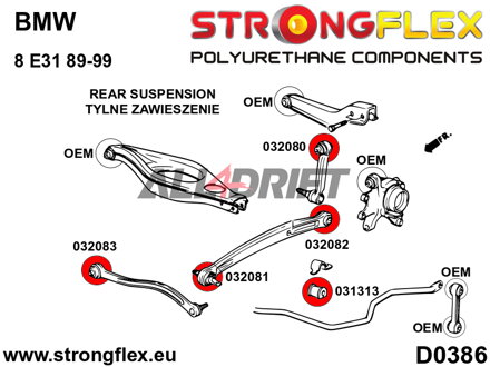 036083A Rear suspension bush kit SPORT BMW E31