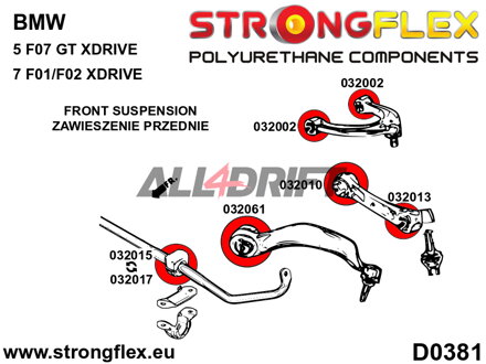 036082A Full suspension polyurethane bush kit SPORT - BMW F01 / F02 XDRIVE