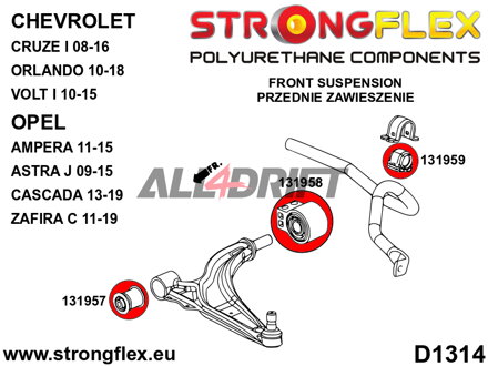 136219A Front suspension bush kit SPORT Chevrolet / Opel