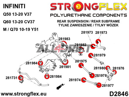 281974A Rear trailing arm - front bush SPORT - Infiniti M / Q70 (10-19) Y51