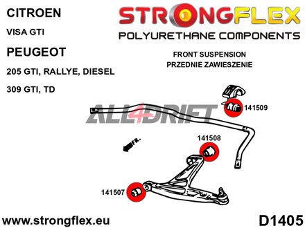 146103B Front suspension bush kit Citroën / Peugeot
