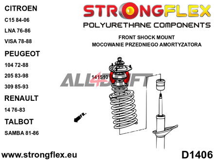146103B Front suspension bush kit Citroën / Peugeot