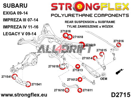 276166A Full suspension bush kit SPORT - Subaru III (07-14) GE GV GH GR