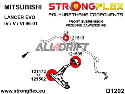 126141B Full suspension bush kit - Mitsubishi IV / V / VI (96-01)