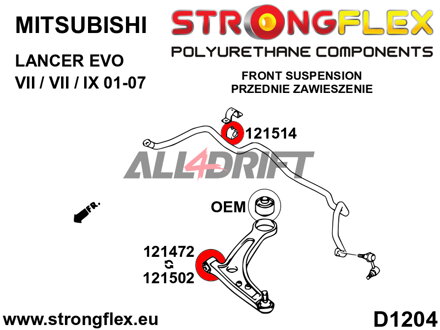 126144B Full suspension bush kit - Mitsubishi VII / VIII / IX (01-07)