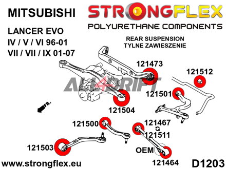 121511B Rear lower arm inner bush 35mm - Mitsubishi IV / V / VI (96-01)