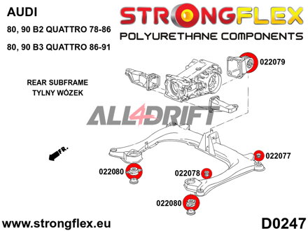 022077A Front and rear subframe outer bush SPORT Audi / VW
