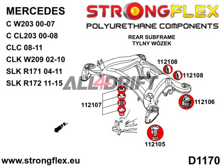 112105A Rear subframe – front bush SPORT - Mercedes W209 (02-10)