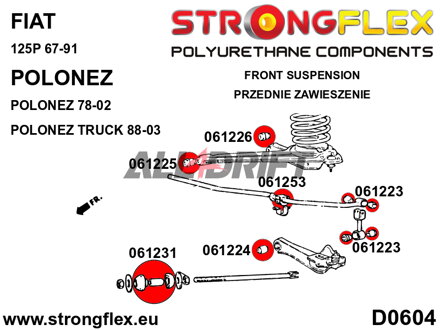 066065A Rear suspension bush kit SPORT Fiat / Polonez