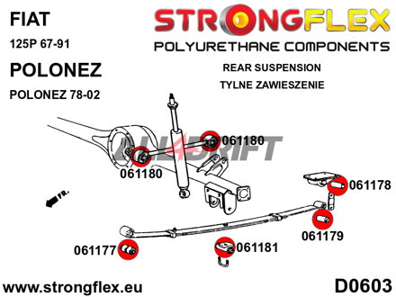 061180A Rear rod to body bush SPORT Fiat / Polonez