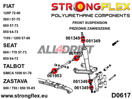 061953A Front arm inner bush SPORT