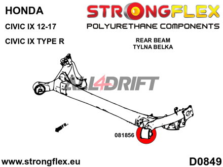 086241A Front suspension and rear beam bush kit SPORT - Honda IX (12-17) FK / FG / FA / FD