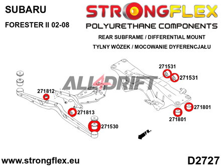 276252B Rear subframe bush kit - Subaru I (97-02) SF