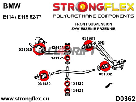 031980B Front tie rod to subframe bush BMW