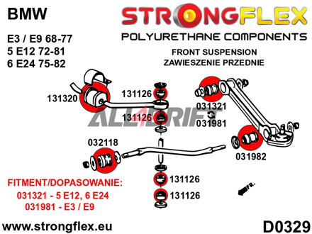 036133A Front suspension bush kit SPORT BMW E3 / E9 / E12 / E24