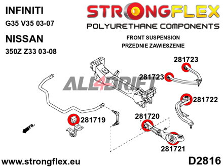 281720B Front lower arm inner bush Infiniti / Nissan