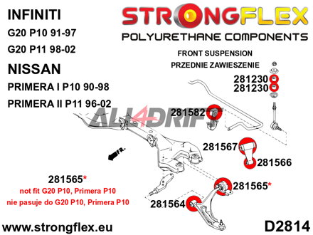 281230A Anti roll bar link bush SPORT Infiniti / Nissan