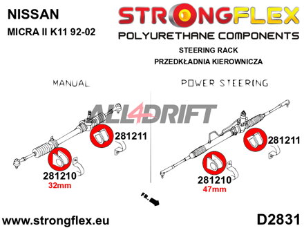 286057B Full suspension bush kit - Nissan II (92-02) K11