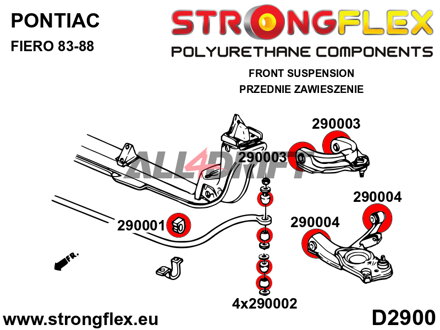296105B Front suspension bush kit - Pontiac Fiero 83-87