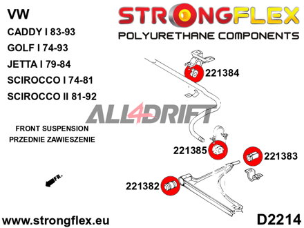 226207B Front suspension and rear subframe bush kit - Volkswagen I (74-93) 17