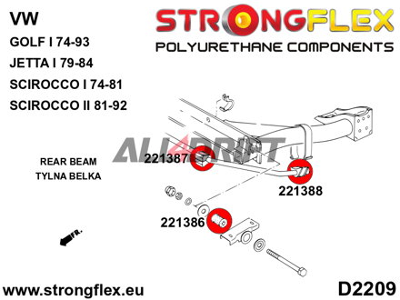 226207B Front suspension and rear subframe bush kit - Volkswagen I (74-93) 17