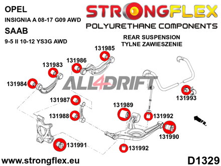 136237A Front and rear suspension bush kit SPORT Opel / Saab