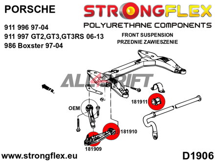 186101B Front suspension bush kit - Porsche 911 996 (97-04)