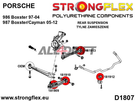 181913A Rear steering/toe link bush SPORT - Porsche 911 996 (97-04)