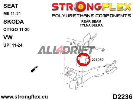 226243A Front suspension and rear subframe bush kit SPORT - Seat Mii (11-21)