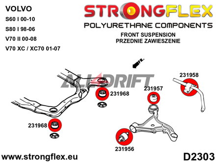 231968A Front subframe bush SPORT - Volvo 850 (91-96)