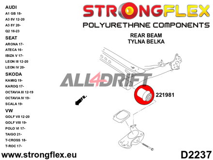 226246A Front suspension and rear trailing arm bush kit SPORT Audi / Seat / Škoda / VW / Cupra