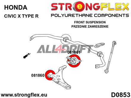 081861A Front lower arm rear bush SPORT - Honda X (17-21) FK8 Type R