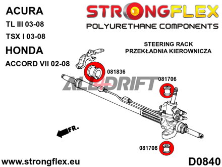 081706A Steering rack mount bush SPORT - Acura III (03-08) UA6 / UA7
